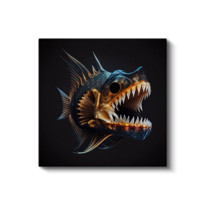 Derinliklerin Avcısı - Karanlıkta Parlayan Deniz Canavarı Kanvas Tablo