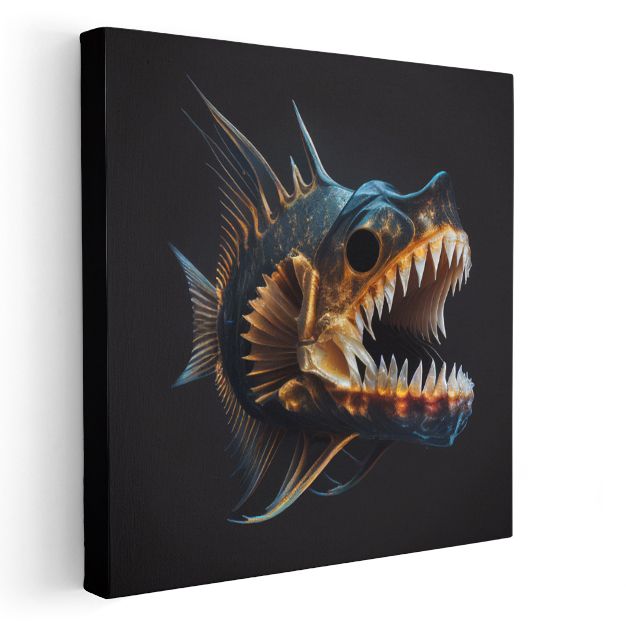 Derinliklerin Avcısı - Karanlıkta Parlayan Deniz Canavarı Kanvas Tablo