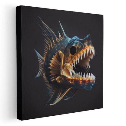Derinliklerin Avcısı - Karanlıkta Parlayan Deniz Canavarı Kanvas Tablo