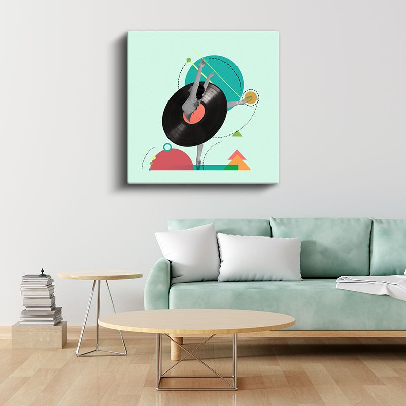 Ritim Ve Denge - Plak Üzerinde Dans Eden Balet Kanvas Tablo