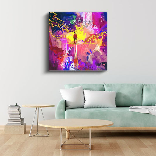 Renkli Boyutlar - Soyut Evrendeki Yolcu Kanvas Tablo