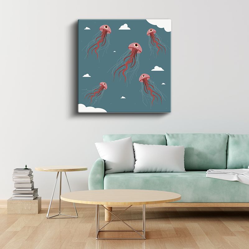 Gözlemciler - Gökyüzünde Süzülen Denizanaları Kanvas Tablo