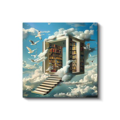 Bilgelik Kapısı - Bulutlar Arasındaki Kütüphane Kanvas Tablo