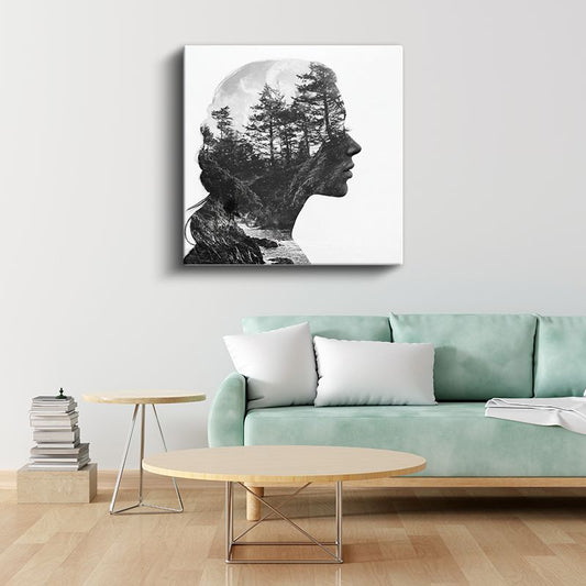 Zihin Ormanı - Düşüncelerin Doğayla Bütünleşmesi Kanvas Tablo