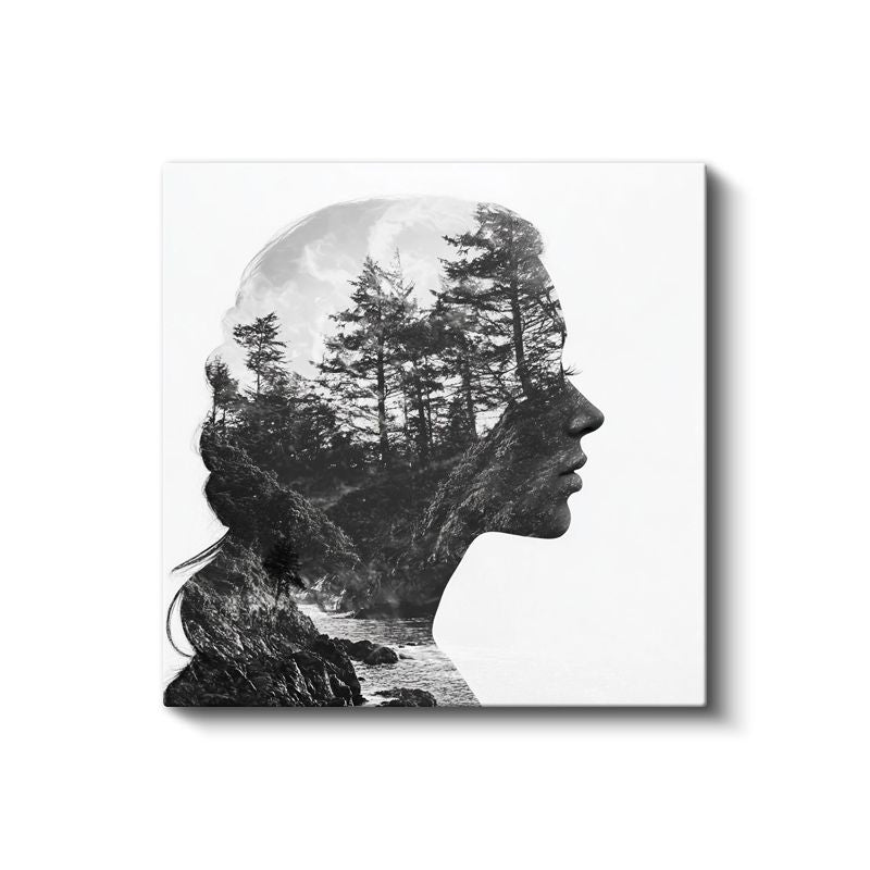 Zihin Ormanı - Düşüncelerin Doğayla Bütünleşmesi Kanvas Tablo