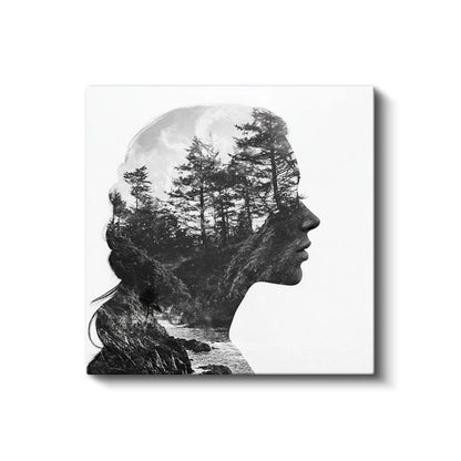 Zihin Ormanı - Düşüncelerin Doğayla Bütünleşmesi Kanvas Tablo