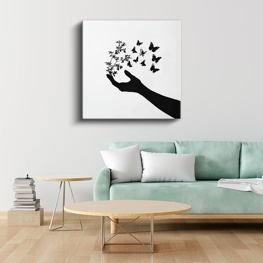 Özgürlüğün Dokunuşu - Kelebeklere Dönüşen Hayaller Kanvas Tablo