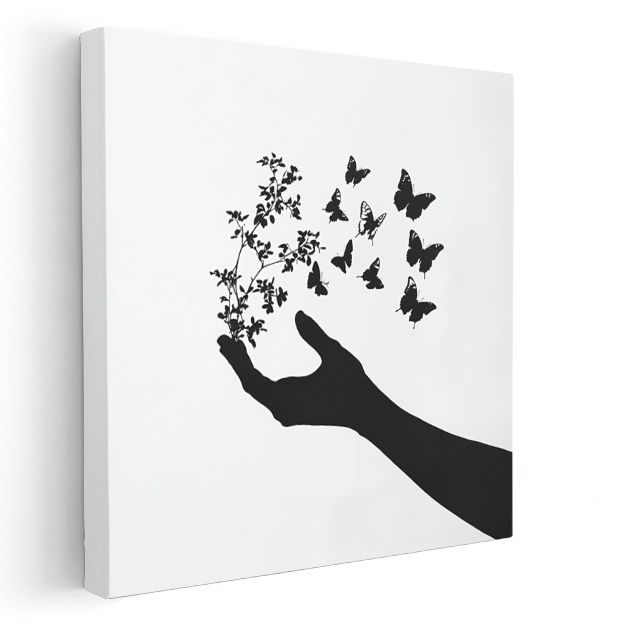 Özgürlüğün Dokunuşu - Kelebeklere Dönüşen Hayaller Kanvas Tablo