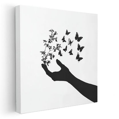 Özgürlüğün Dokunuşu - Kelebeklere Dönüşen Hayaller Kanvas Tablo