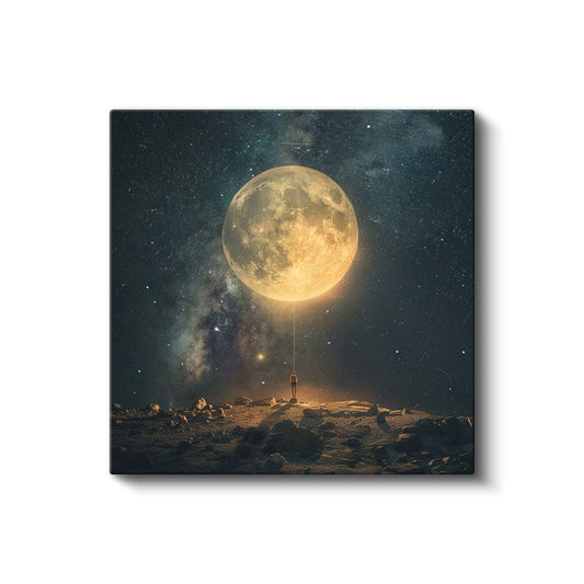 Ay Feneri - Kozmik Işığın Rehberliği Kanvas Tablo