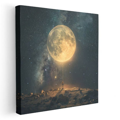 Ay Feneri - Kozmik Işığın Rehberliği Kanvas Tablo