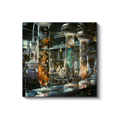 Evrenin Laboratuvarı - Cam Tüplerde Saklı Galaksiler Kanvas Tablo