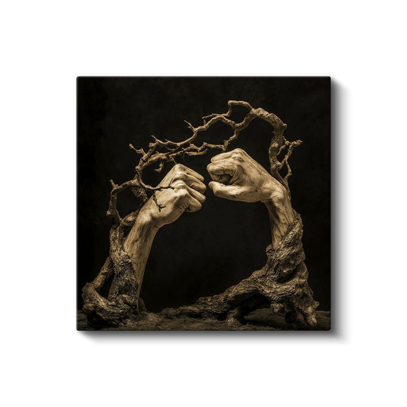 Doğanın Elleri - Ağaca Dönüşen Yaşam Kanvas Tablo