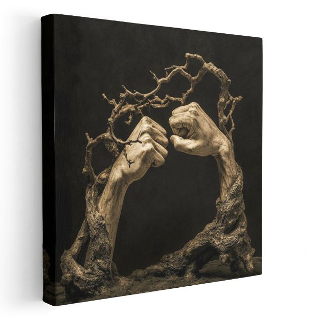 Doğanın Elleri - Ağaca Dönüşen Yaşam Kanvas Tablo