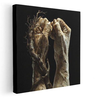 Yaşamın Kökleri - Birleşen Kadim Eller Kanvas Tablo