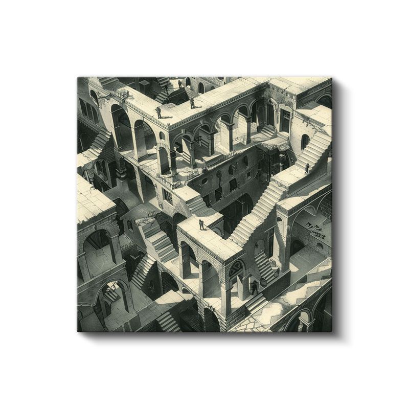 Sonsuz Labirent - İmkansız Mimari Yolculuk Kanvas Tablo