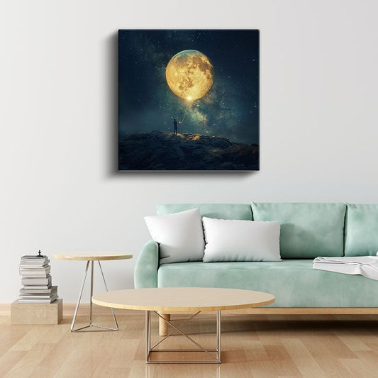 Ay Bağı - Kozmik İple Bağlanan Düşler Kanvas Tablo