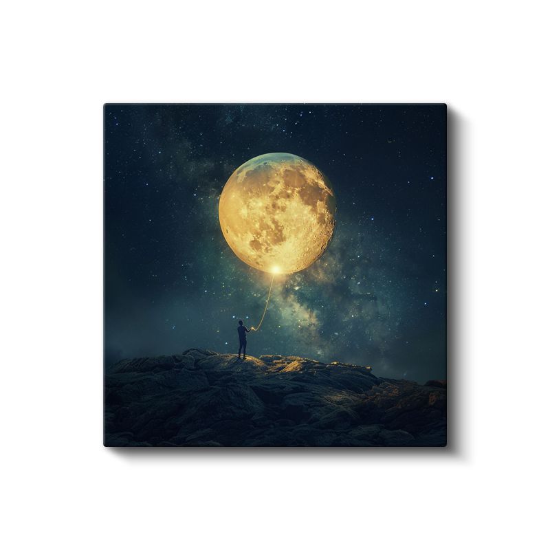 Ay Bağı - Kozmik İple Bağlanan Düşler Kanvas Tablo
