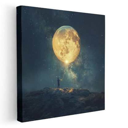 Ay Bağı - Kozmik İple Bağlanan Düşler Kanvas Tablo