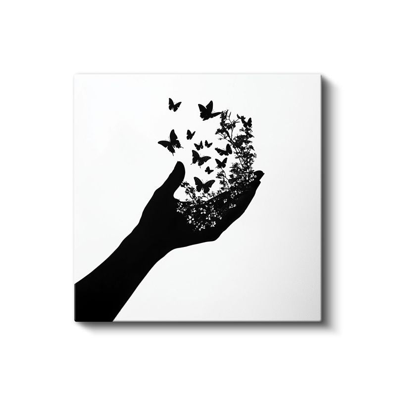 Özgürlük Eli - Kelebeklere Dönüşen Düşünceler Kanvas Tablo