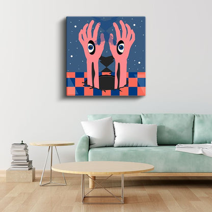 Göz Avuçlar - Görünmez Gerçekliğin Kapıları Kanvas Tablo