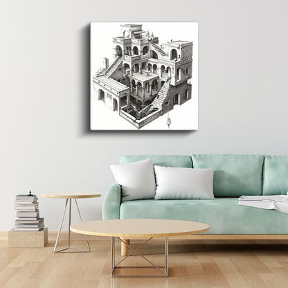 Sonsuz Merdiven - Mantığın Sınırlarını Aşan Mimari Kanvas Tablo