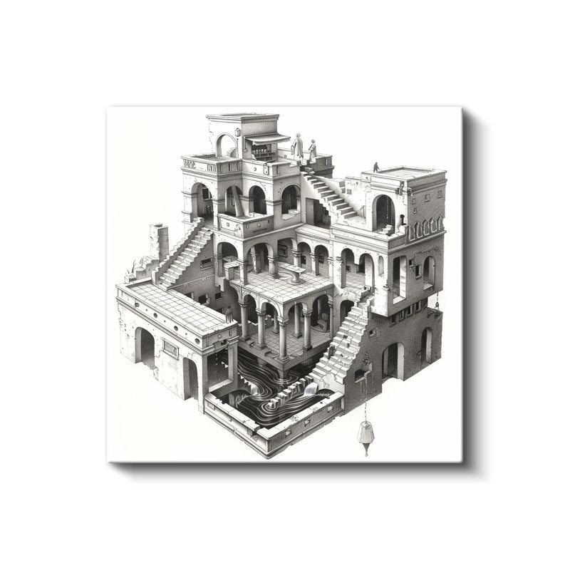 Sonsuz Merdiven - Mantığın Sınırlarını Aşan Mimari Kanvas Tablo