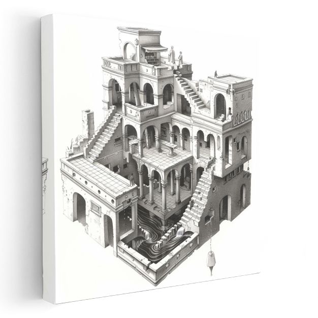 Sonsuz Merdiven - Mantığın Sınırlarını Aşan Mimari Kanvas Tablo