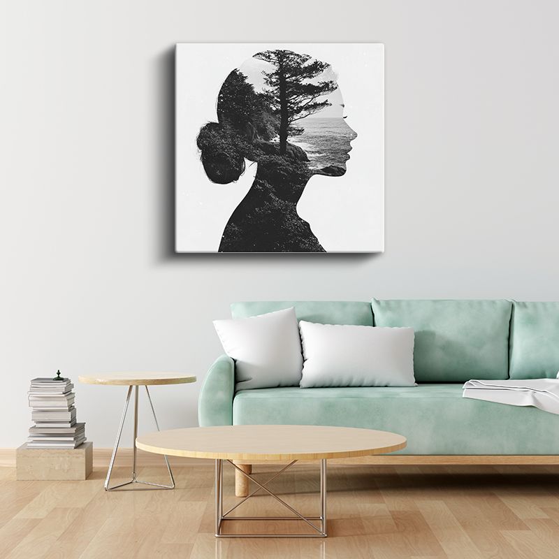 Denizin Ruhu - Dalgalarla Harmanlanan Siluet Kanvas Tablo