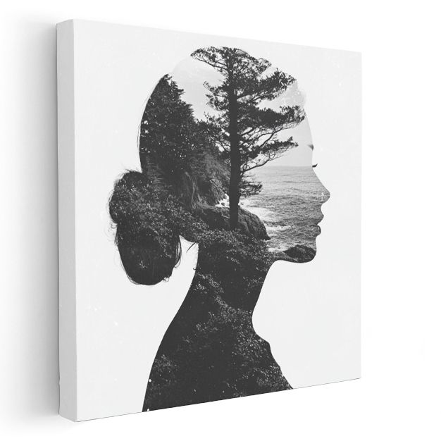 Denizin Ruhu - Dalgalarla Harmanlanan Siluet Kanvas Tablo