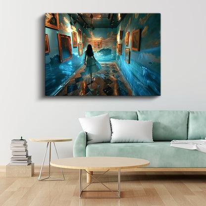 Dalgalanan Galeri - Su Basan Sanat Koridorunda Yolculuk Kanvas Tablo