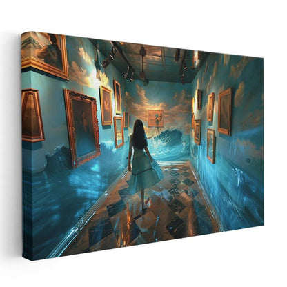 Dalgalanan Galeri - Su Basan Sanat Koridorunda Yolculuk Kanvas Tablo