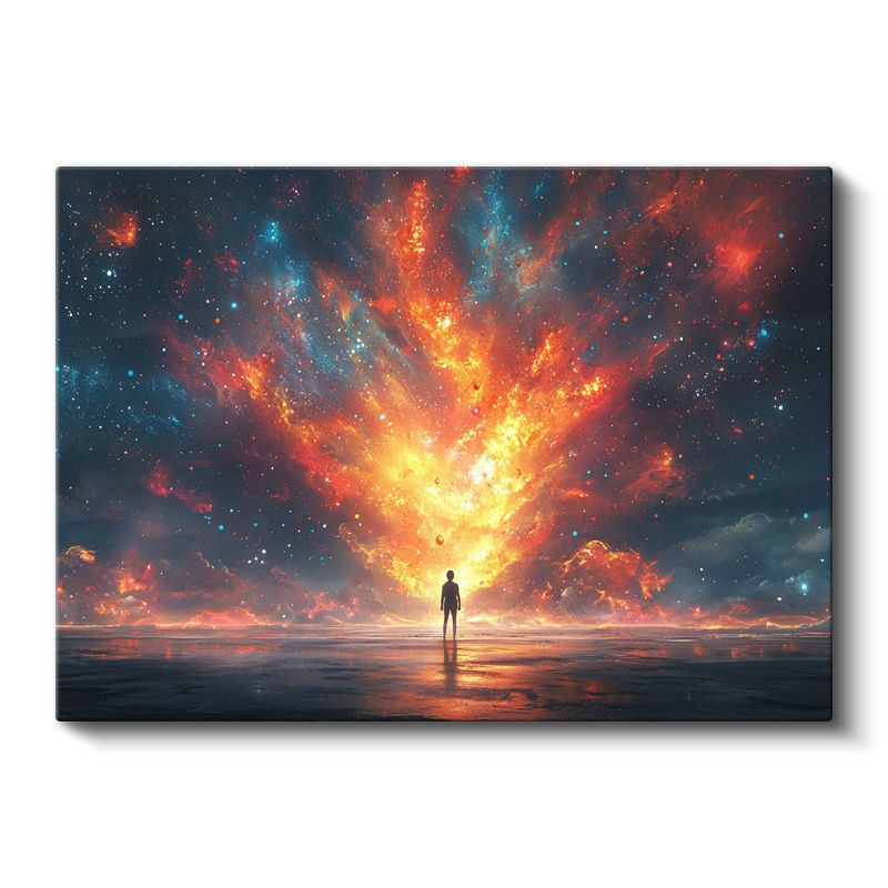 Kozmik Aydınlanma - Evrenin Enerjisiyle Buluşan Siluet Kanvas Tablo