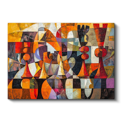 Geometrik Soyutlama - Renkli Şekillerin Harmonisi Kanvas Tablo