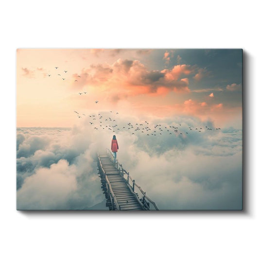 Bulutların Üzerinde - Sonsuzluğa Uzanan Yürüyüş Kanvas Tablo