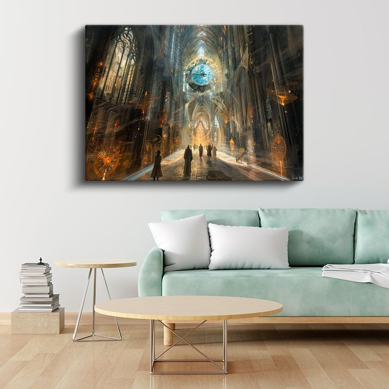 Zamanın Katedrali - Mistik Işık Huzmelerinde Yolculuk Kanvas Tablo