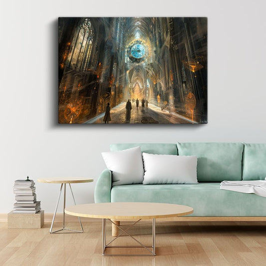 Zamanın Katedrali - Mistik Işık Huzmelerinde Yolculuk Kanvas Tablo