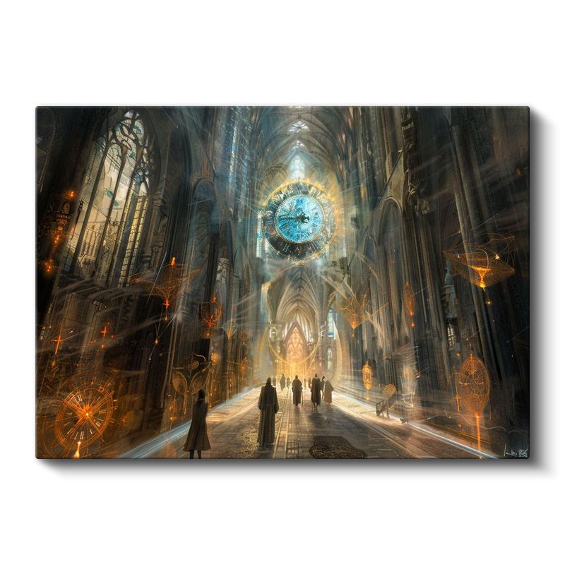 Zamanın Katedrali - Mistik Işık Huzmelerinde Yolculuk Kanvas Tablo