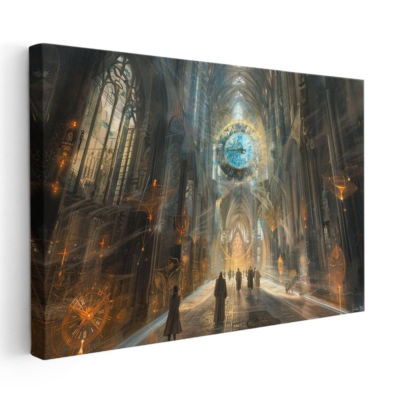 Zamanın Katedrali - Mistik Işık Huzmelerinde Yolculuk Kanvas Tablo