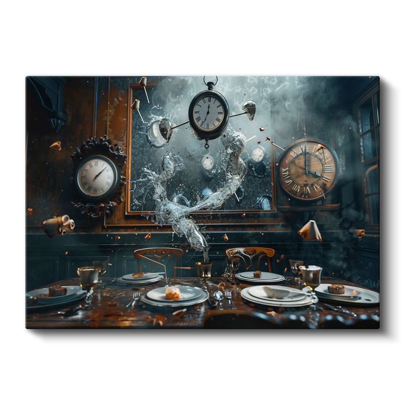 Zamanın Dansı - Akışkan Anların Sofrada Buluşması Kanvas Tablo