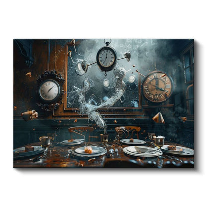 Zamanın Dansı - Akışkan Anların Sofrada Buluşması Kanvas Tablo