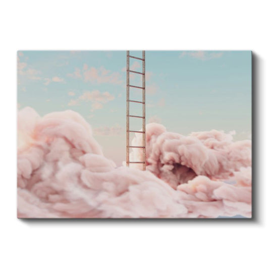 Gökyüzü Merdiveni - Bulutlara Uzanan Yolculuk Kanvas Tablo