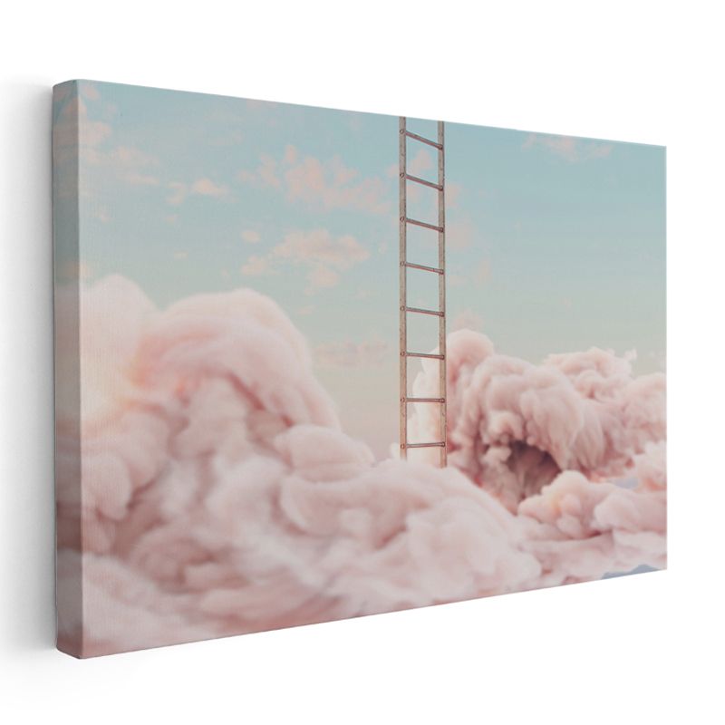 Gökyüzü Merdiveni - Bulutlara Uzanan Yolculuk Kanvas Tablo