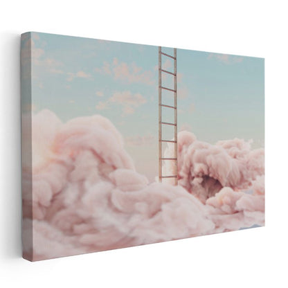Gökyüzü Merdiveni - Bulutlara Uzanan Yolculuk Kanvas Tablo