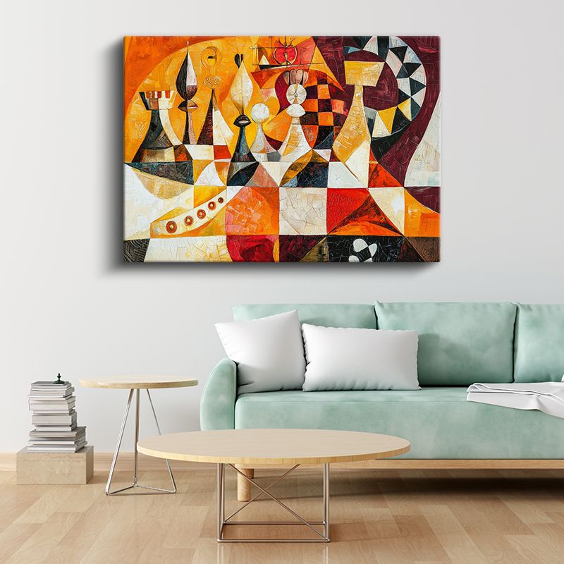 Satranç Soyutlaması - Geometrik Düşler Diyarı Kanvas Tablo