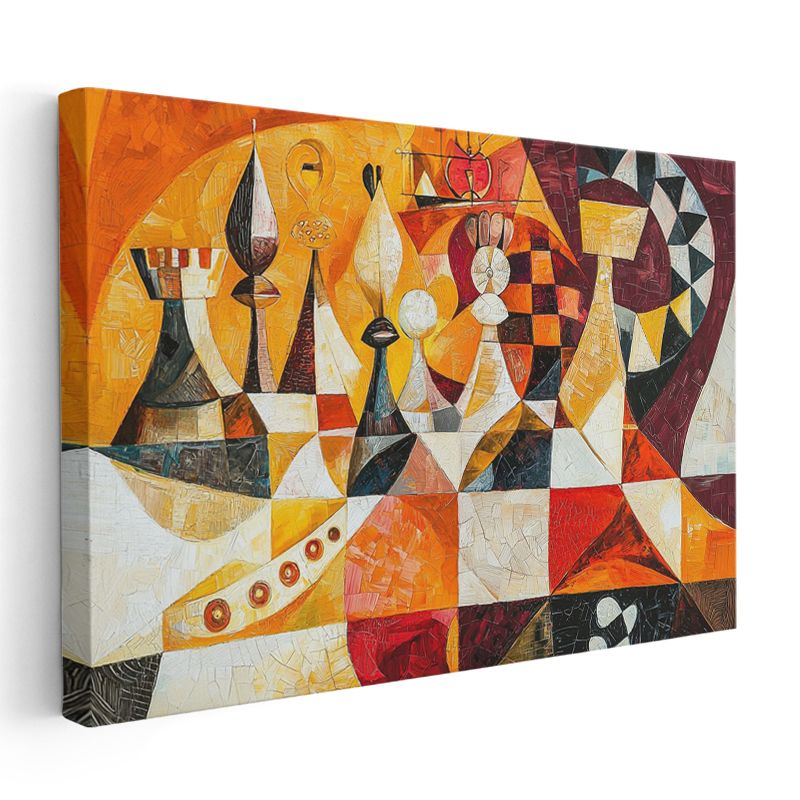 Satranç Soyutlaması - Geometrik Düşler Diyarı Kanvas Tablo