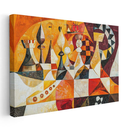 Satranç Soyutlaması - Geometrik Düşler Diyarı Kanvas Tablo