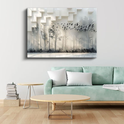 Kuşların Göçü - Boyutlar Arası Geçiş Kanvas Tablo