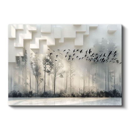 Kuşların Göçü - Boyutlar Arası Geçiş Kanvas Tablo
