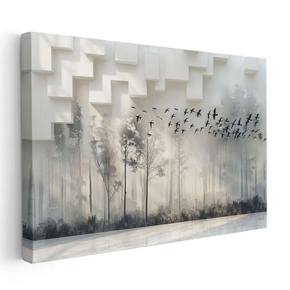 Kuşların Göçü - Boyutlar Arası Geçiş Kanvas Tablo